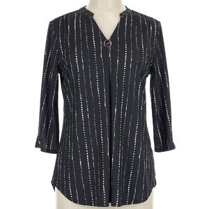 Chic Black and White Striped Blouse